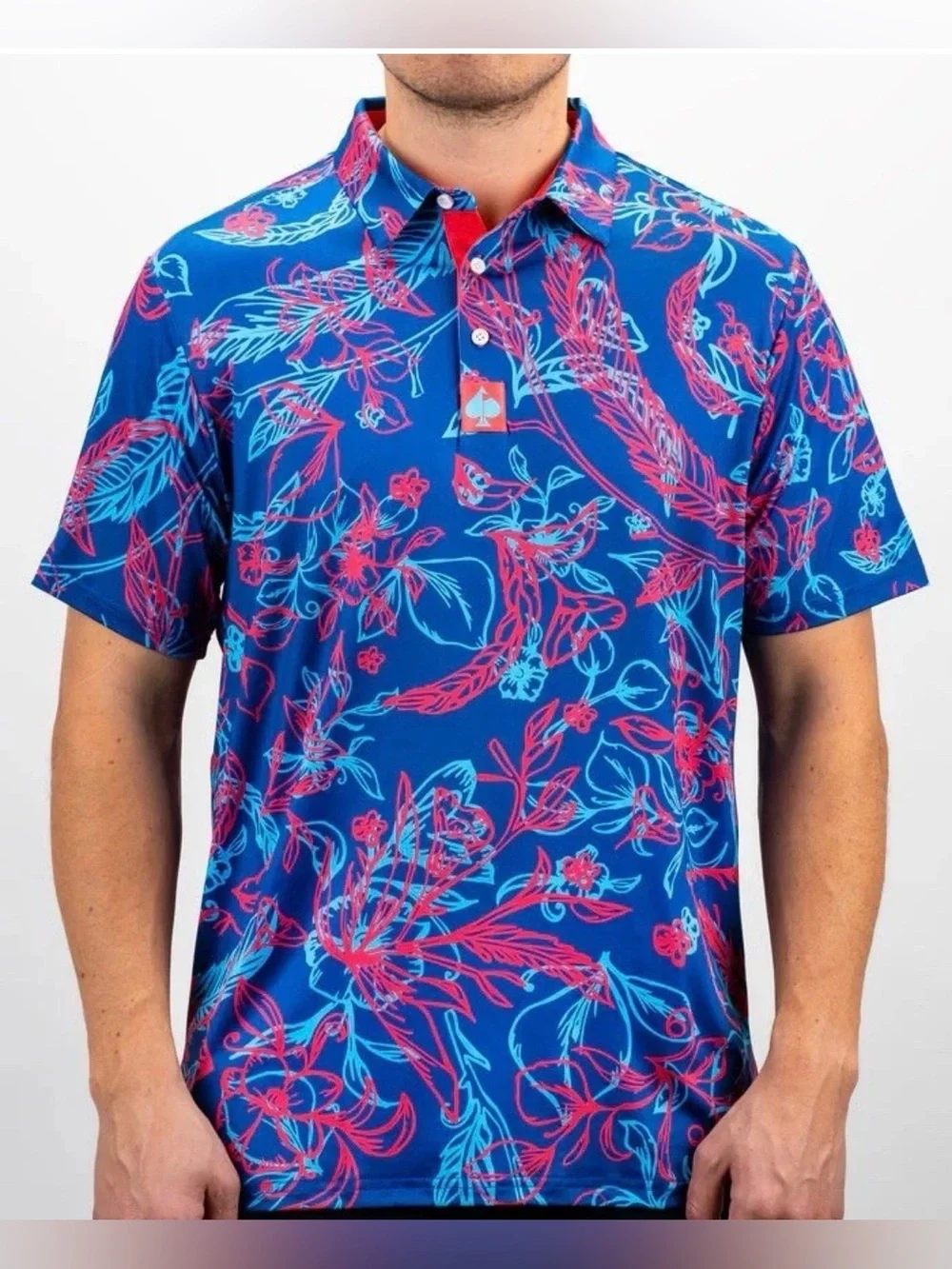 Pins & Aces brand men's medium performance polo golf shirt